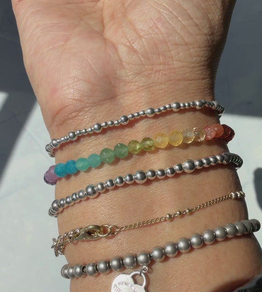Video Clip of Rainbow Bracelet Stacker in Sterling Silver