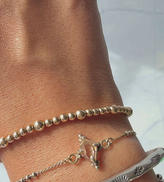 14K Gold Filled Beaded Bracelet - Model Shot
