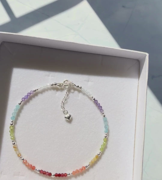 Sterling Silver Chakra Healing Anklet in Gift Box